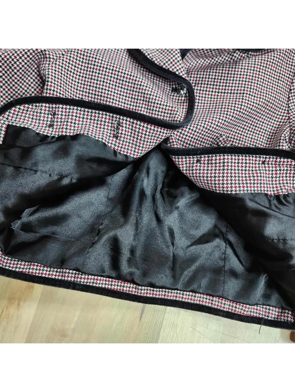 Gymboree Houndstooth Blazer Jacket Bow Pockets Black Trim Girl's Size 6